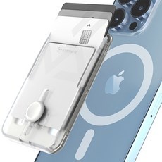 신지모루 슬라이드 m 버튼업 맥세이프 카드 지갑 휴대폰 홀더 1개 매트 클리어