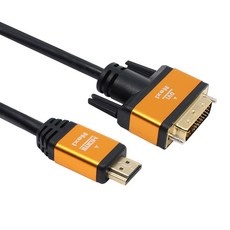 넥시 hdmi 2.0 to dvi 골드메탈 모니터 케이블 v2.0 1개 2m