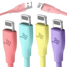 아이엔조이 마카롱 고속 충전 usb 아이폰 케이블 4개입 2m 1세트 1